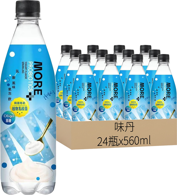 多喝水 MORE 維他命氣泡水 乳酸風味, 560ml, 24瓶