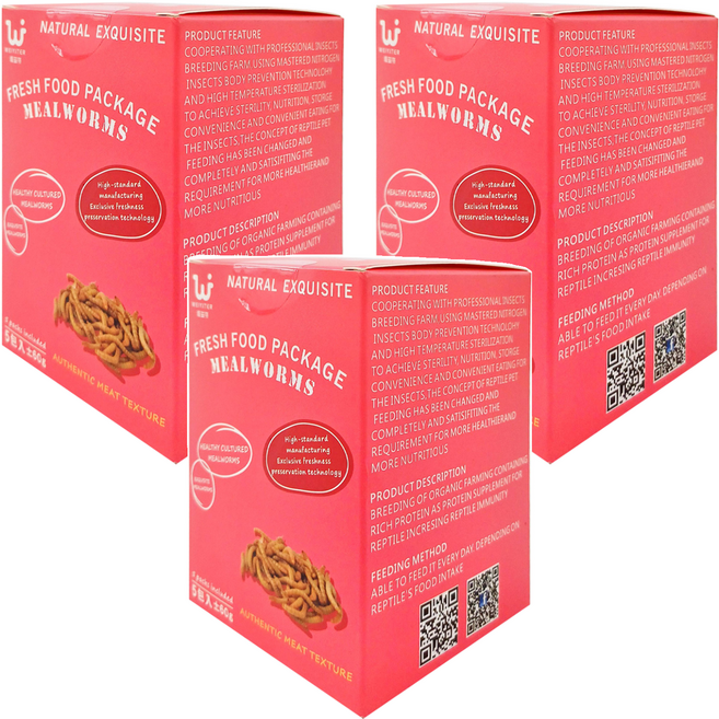 WEIYITER 維益特 台灣公司貨 麵包蟲鮮食包 5包, 60g, 3盒