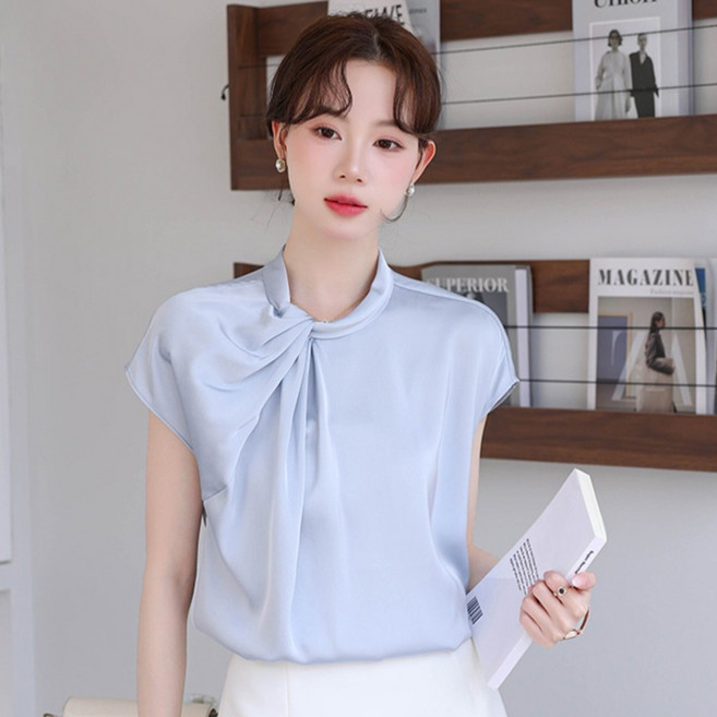 루나걸 여성용 니오텍스 셔링 반팔 블라우스 L26SMBL022038