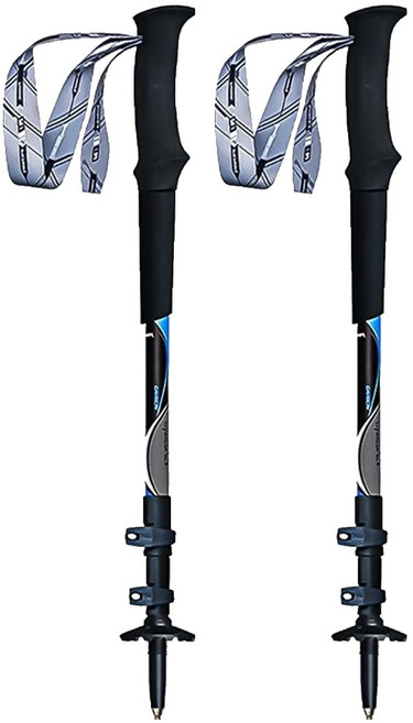 Pioneer 開拓者 天狼星1系碳纖維登山杖 輕量EVA手柄 可調節長短, 藍色, 2支
