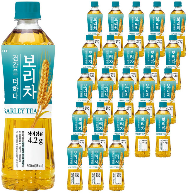 롯데칠성 더하다 보리차 플러스, 500ml, 24개