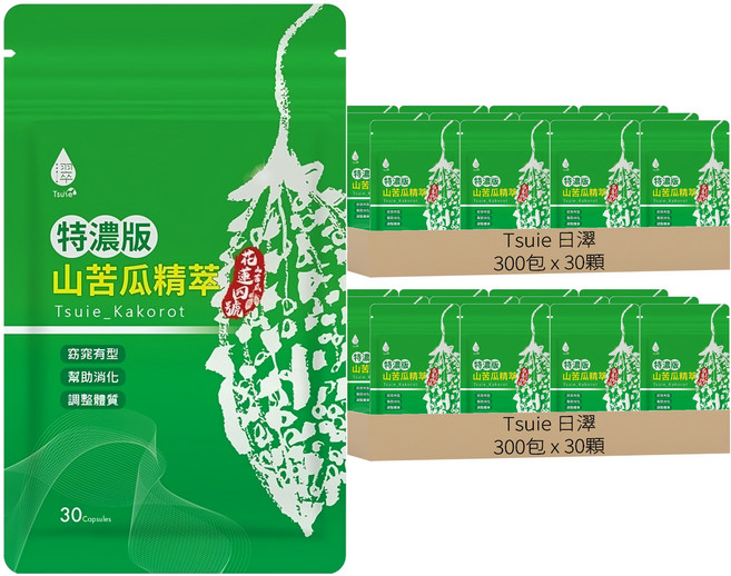 Tsuie 日濢 特濃版山苦瓜精萃, 30顆, 560mg, 600包