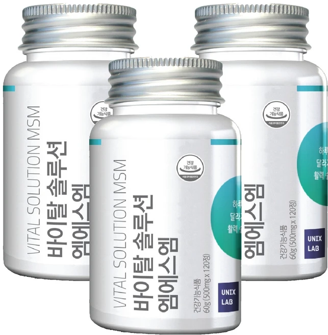 브이솔 바이탈 솔루션 엠에스엠, 120정, 3개 - 쿠팡