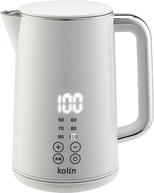 Kolin 歌林 316不鏽鋼智能溫控快煮壺 白色 1.7L, KPK-LN211