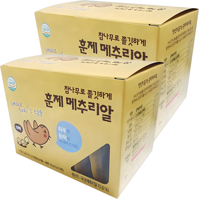 행복담기 훈제 메추리알, 2개, 225g