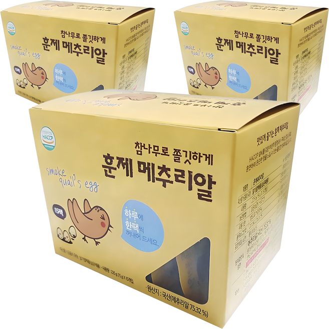 행복담기 훈제 메추리알, 3개, 225g