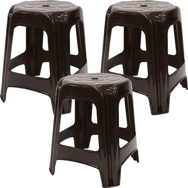 comet 塑膠椅, 棕色, 3個