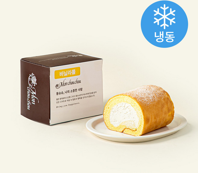 Monchouchou 바닐라롤 하프 (냉동), 194g, 1개