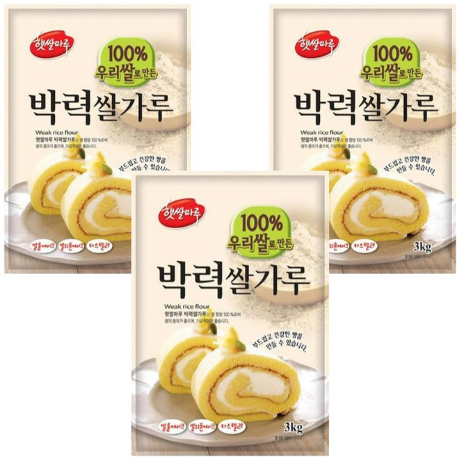 국내산 햇쌀마루 박력 쌀가루 베이킹 KOR2CCEA3, 3개, 3kg