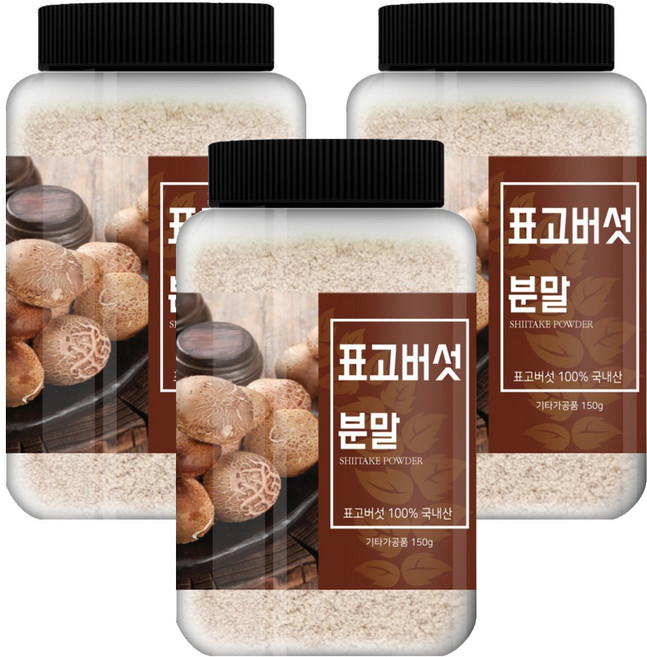 건강스토리 국내산 표고버섯 분말, 150g, 3개