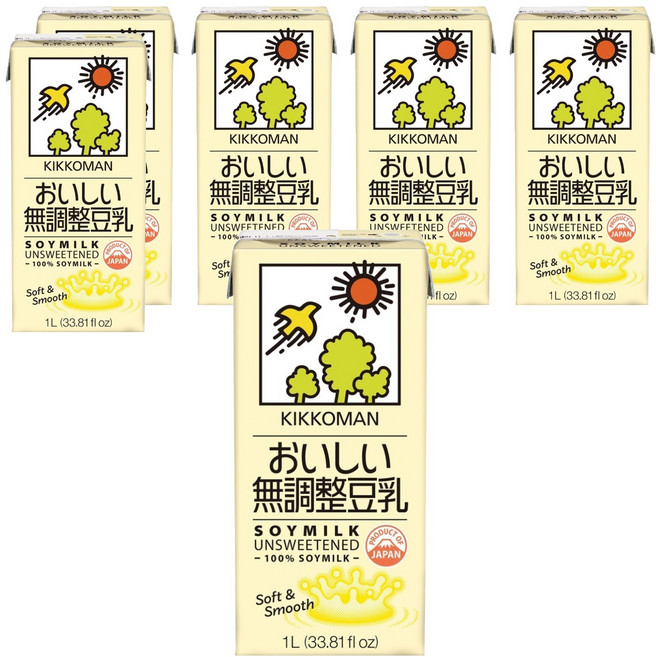 KIKKOMAN 龜甲萬 豆乳 無調整, 1L, 6瓶