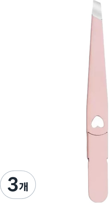 바움미루 뷰티 핀셋 하트 9.6cm, 3개, 핑크