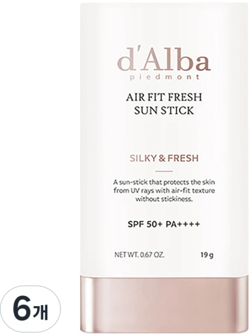 [비건뷰티] 달바 에어 핏 프레쉬 선스틱 SPF50+ PA++++, 19g, 6개 - 쿠팡