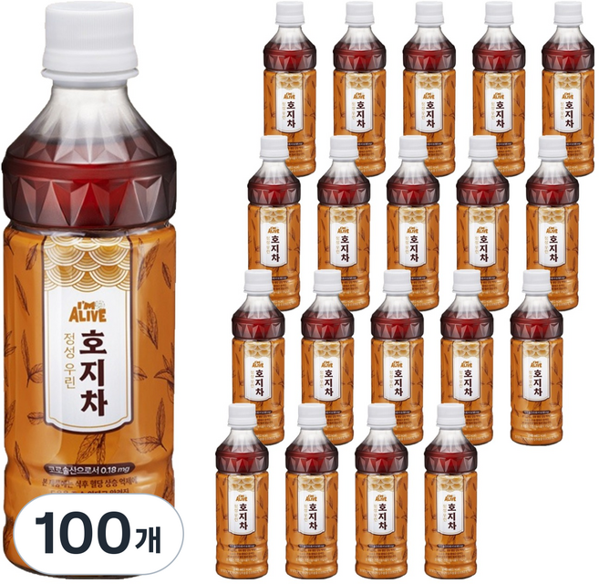 아임얼라이브 정성 우린 호지차, 100개, 340ml