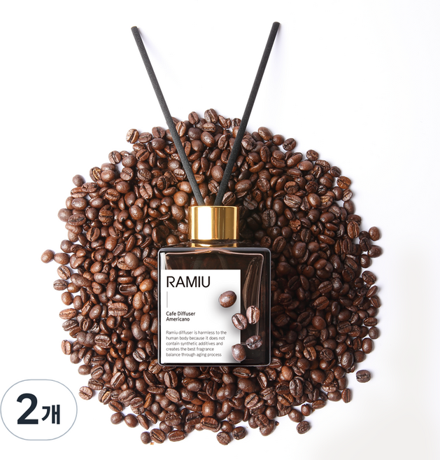 라미유 디퓨저 + 리드스틱 5p, 헤이즐넛, 120ml, 2개