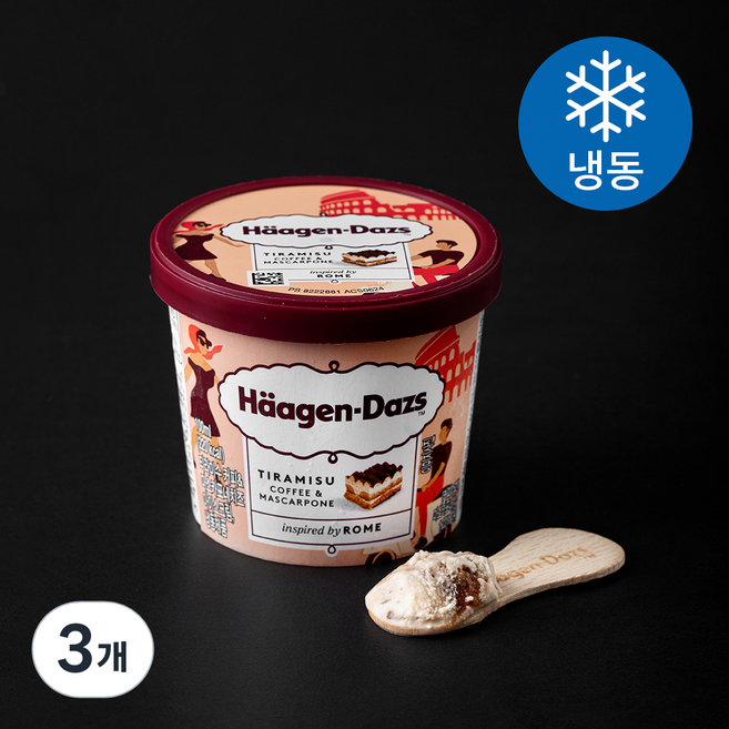 하겐다즈 티라미수 커피 & 마스카포네치즈 컵 아이스크림 (냉동), 3개, 1개입, 100ml