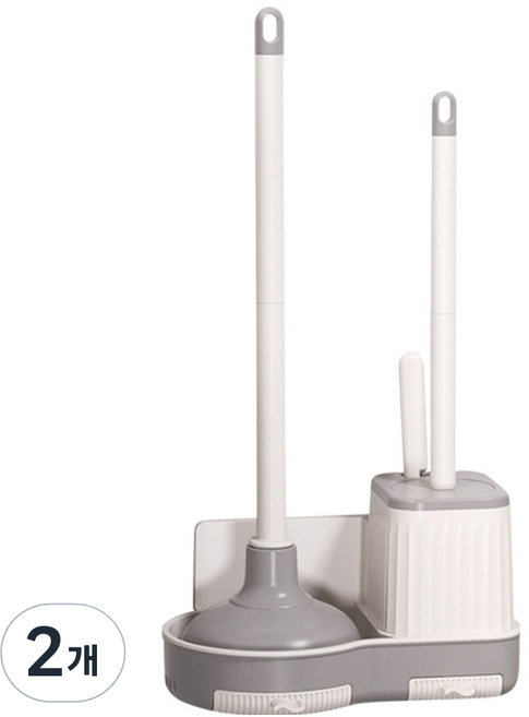 한봄누리 변기 청소솔 뚤어뻥, 그레이 + 화이트, 2개
