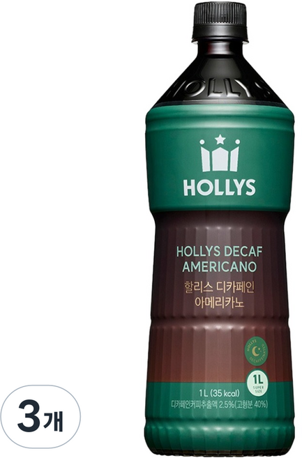 HOLLYS 低咖啡因美式咖啡, 1L, 3個