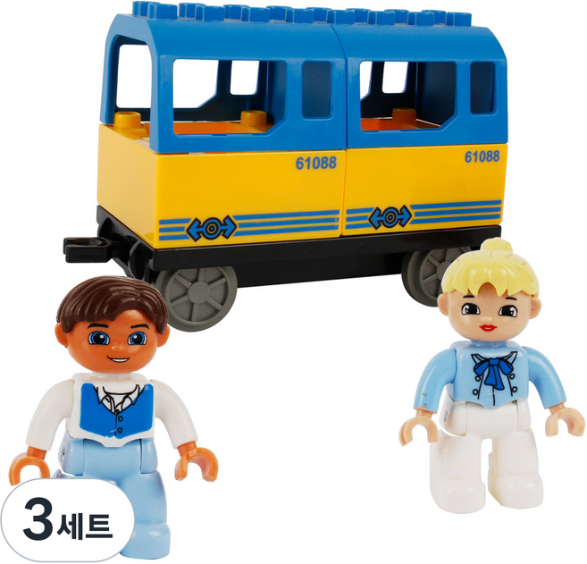 Toy Plus 故事積木 火車列車與公仔補充包 樂高相容積木 7p, 混合顏色