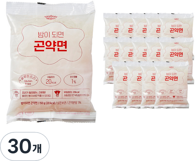 그로서리서울 밤이 되면 곤약면, 30개, 150g