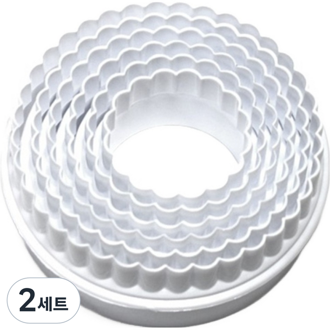 이홈베이킹 비스켓 쿠키커터 주름링 양면 6종 세트, 2세트