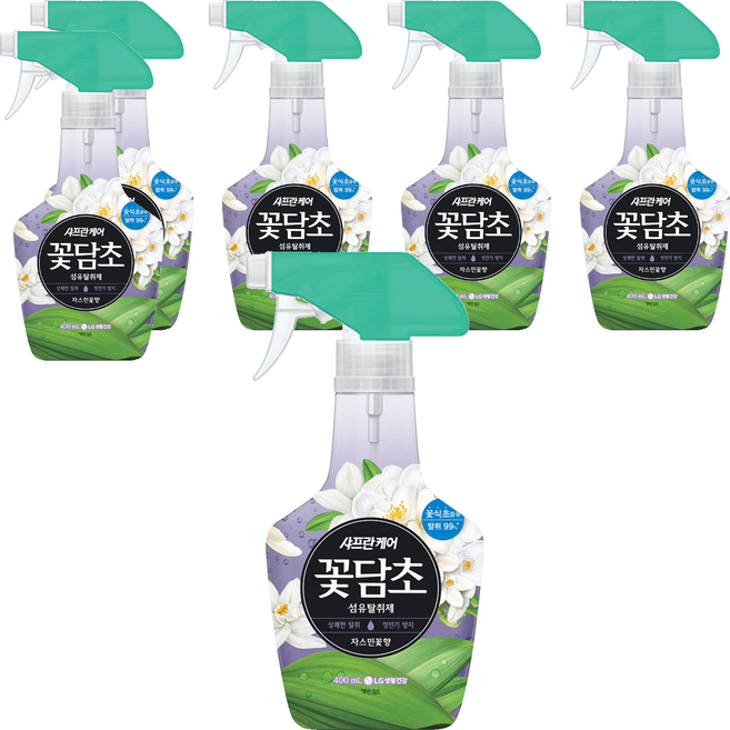 샤프란 꽃담초 섬유탈취제 자스민꽃향 본품, 400ml, 6개