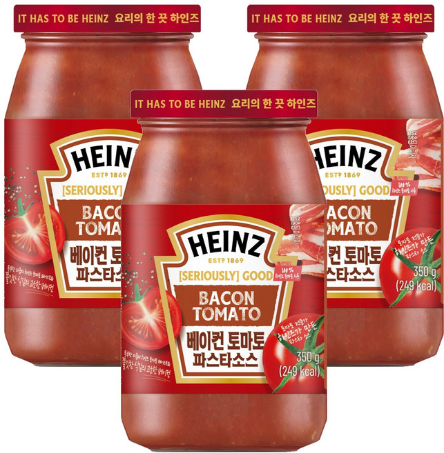 하인즈 베이컨 토마토 파스타 소스, 350g, 3개