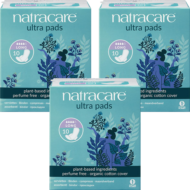 나트라케어 울트라 패드 생리대 날개형 롱, 대형, 10개입, 3개