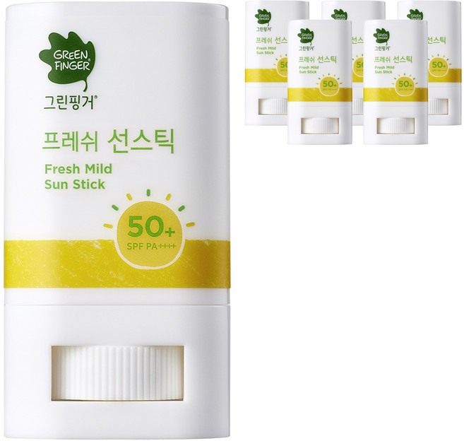 그린핑거 프레쉬 마일드 선스틱 SPF50+ PA++++, 15g, 6개
