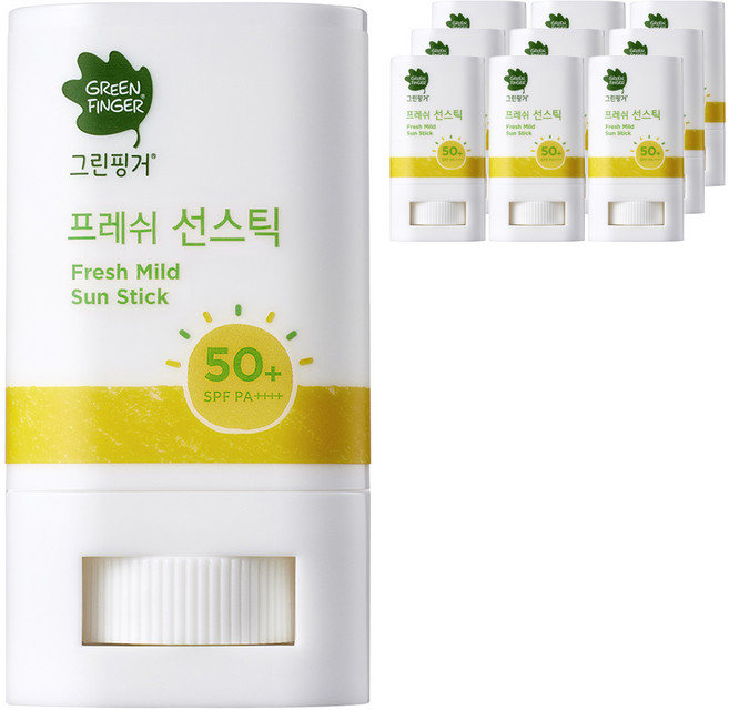 그린핑거 프레쉬 마일드 선스틱 SPF50+ PA++++, 15g, 10개