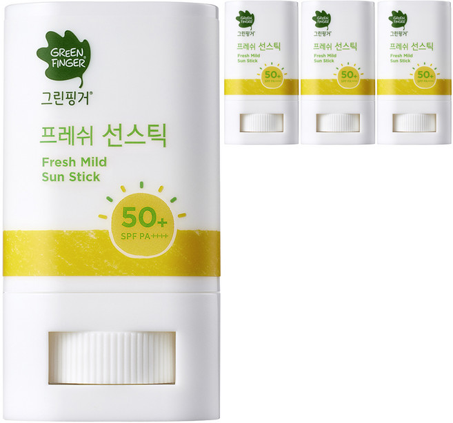그린핑거 프레쉬 마일드 선스틱 SPF50+ PA++++, 15g, 4개