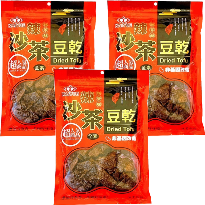 凱岳 全素辣沙茶豆乾 非基因改造, 300g, 3包