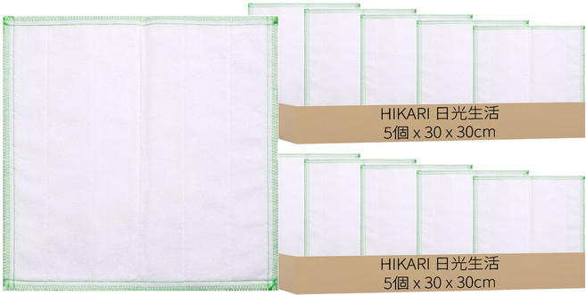 HIKARI 日光生活 純棉抹布 S006-5 顏色隨機 5個, 2包