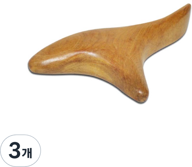 우드 괄사 지압 마사지기, 3개, 우드(삼각)