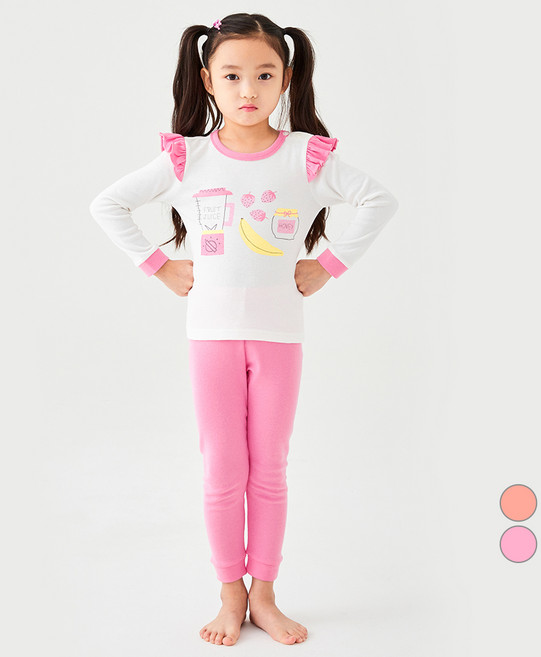 롤리트리 아동용 여아 어깨 프릴 실내복 상하 세트 HJ2