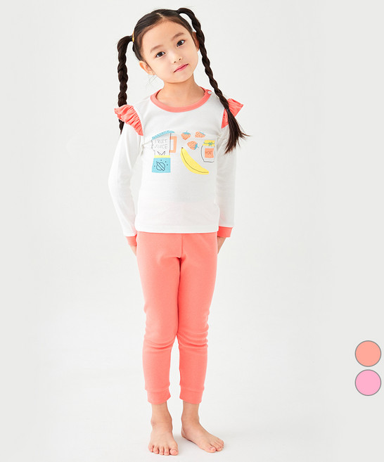 롤리트리 아동용 여아 어깨 프릴 실내복 상하 세트 HJ2