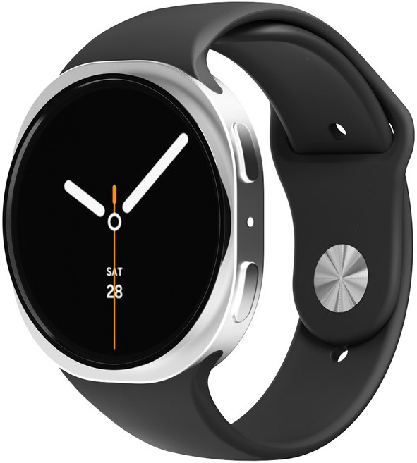 신지모루 갤럭시워치 호환 실리콘 밴드 스트랩, 블랙, 1개