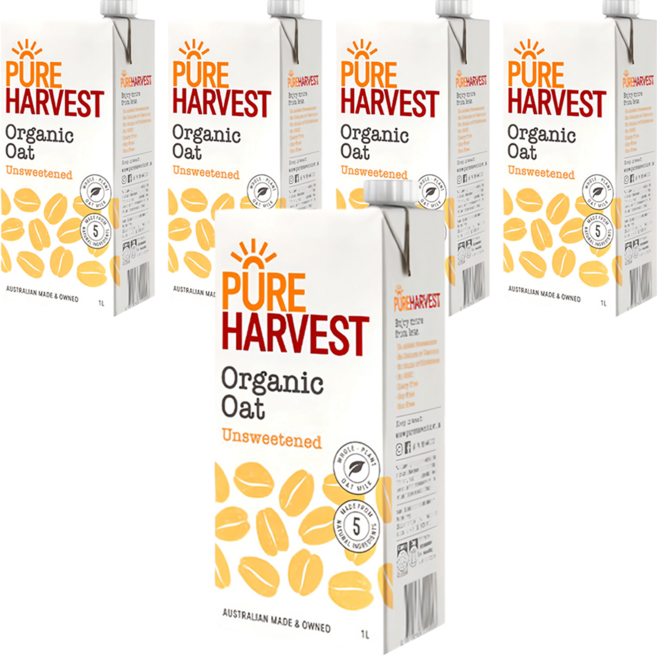 PURE HARVEST 囍瑞 澳洲有機燕麥奶, 1L, 5瓶