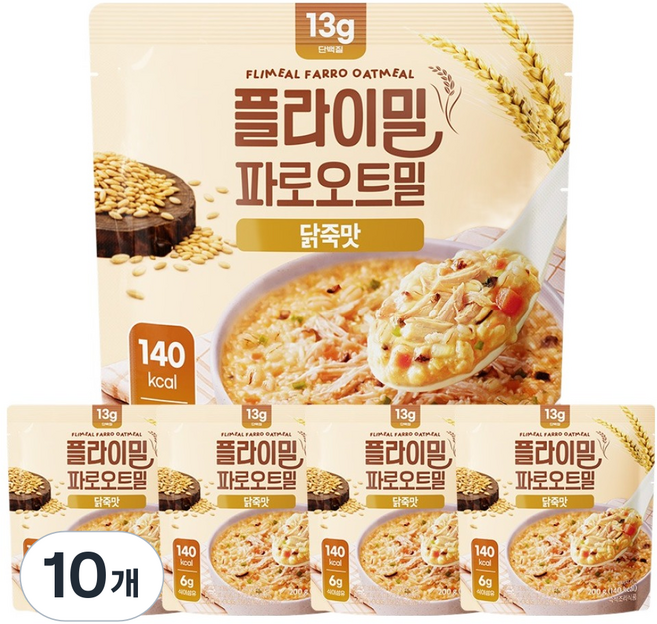 플라이밀 파로오트밀 닭죽맛, 200g, 10개