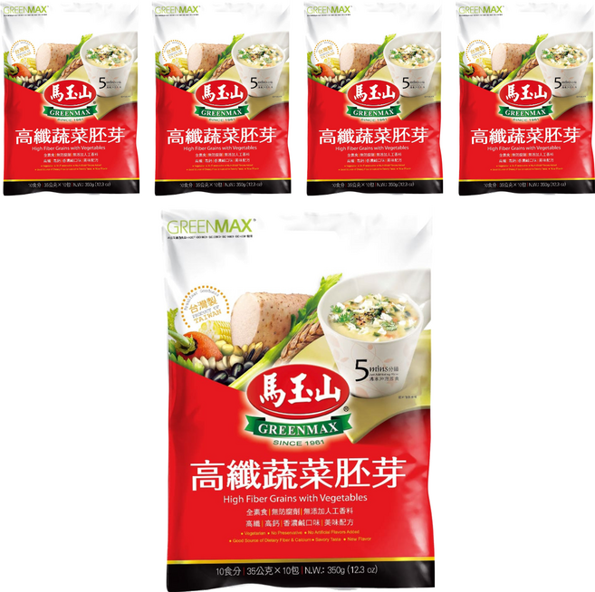 馬玉山 高纖蔬菜胚芽, 350g, 5袋