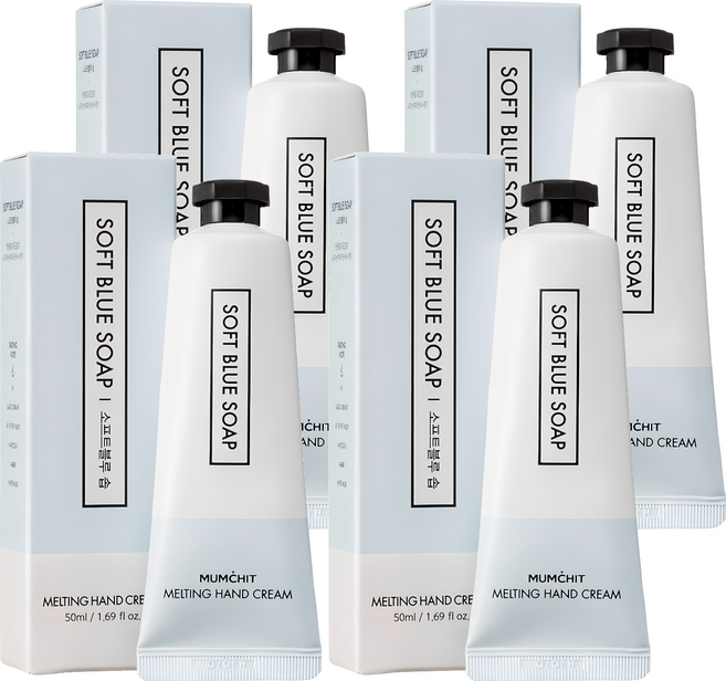 멈칫 멜팅 핸드크림 소프트블루 솝, 50ml, 4개