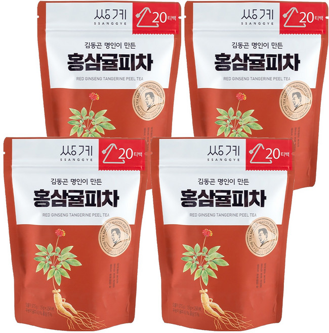 쌍계명차 청춘소나타 홍삼귤피차, 1.5g, 20개입, 4개