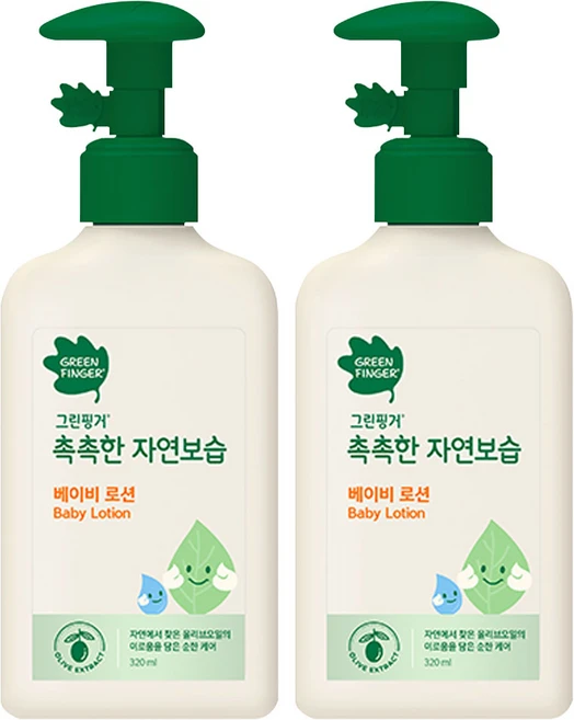 그린핑거 촉촉한 자연보습 베이비 로션, 320ml, 2개 - 쿠팡