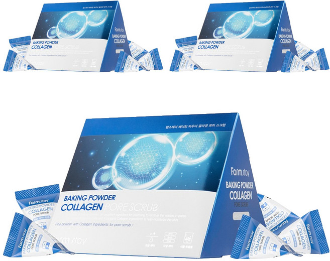 팜스테이 베이킹 파우더 콜라겐 포어 스크럽, 175g, 3개