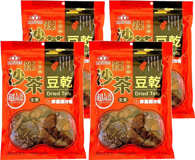 凱岳 全素辣沙茶豆乾 非基因改造, 300g, 4包