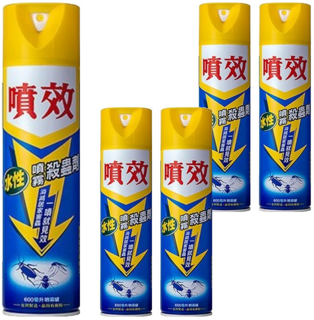 噴效 水性噴霧殺蟲劑, 5瓶
