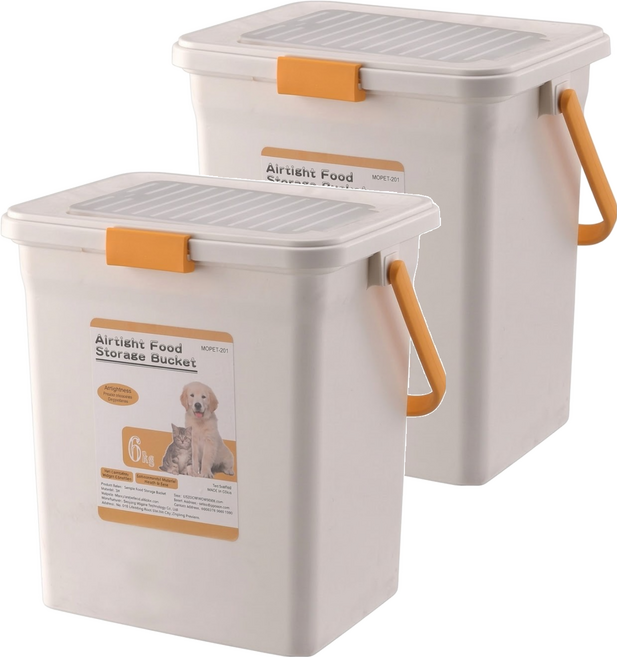 nature pet 經典寵物飼料桶, 2個, 17L, 白色