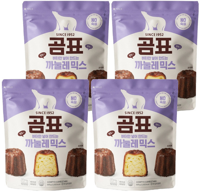 韓國 Dhflour 可麗露預拌粉, 4個, 500g