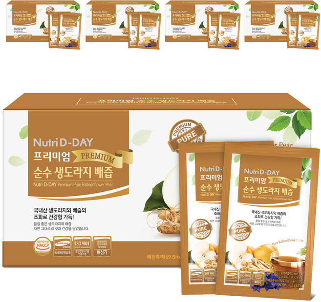 뉴트리디데이 프리미엄 순수 생도라지 배즙, 2.4L, 5박스