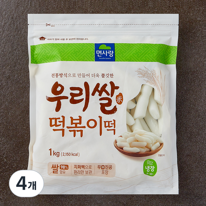 면사랑 우리쌀 떡볶이떡, 1kg, 4개